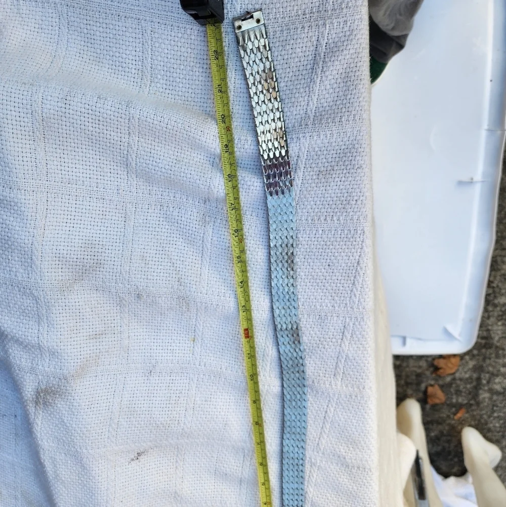 Vintage‎ Deep  silver fishscale expansion belt M